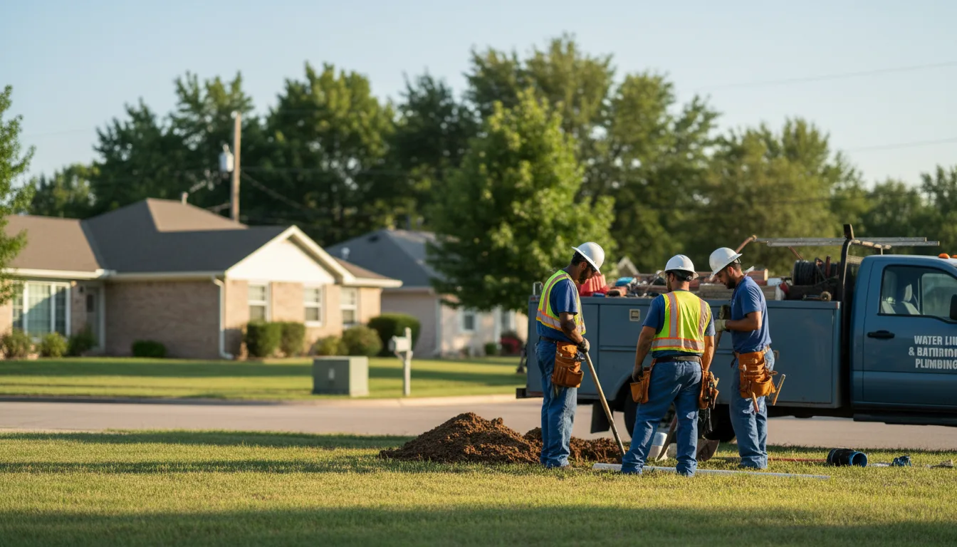 Residential water line and bathroom plumbing service in Rattan, OK